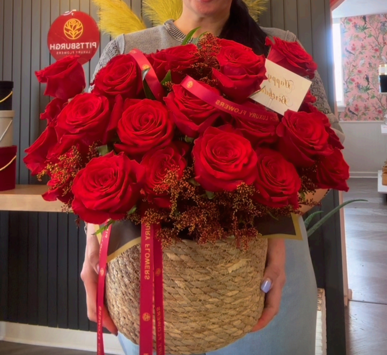 Velvet Basket Bouquet (Large bouquet) - Image 2