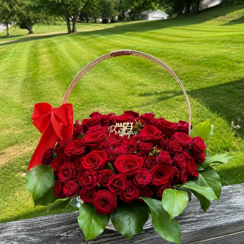 Crimson elegance basket