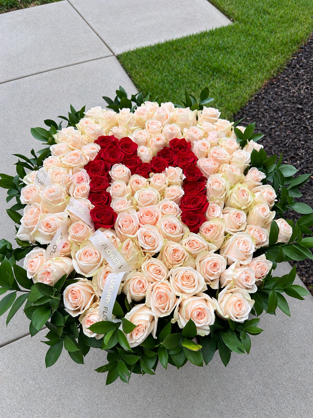 Giant Custom Letter Rose basket (120 premium roses) - Image 2